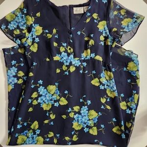 Vintage Kathie Lee Collection Blue Floral Maxi Dress Size 10